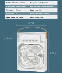 ELMAS Xiaomi 3-in-1 Portable Fan With LED Night Light - Al Masam Stationery LLC