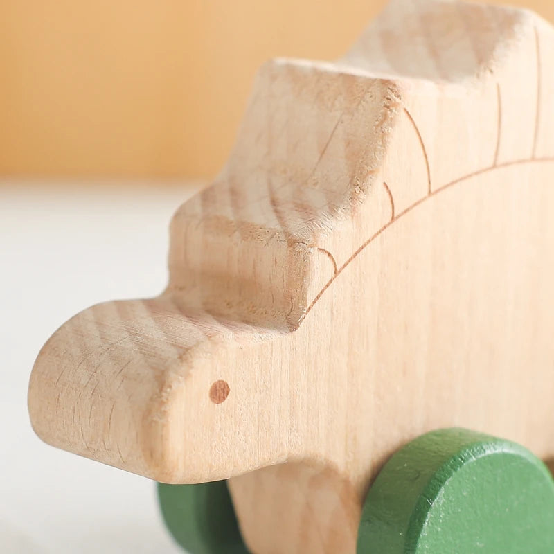 ELMAS: Baby Beech Wooden Block Dinosaur Trolley Toy - Al Masam Stationery LLC