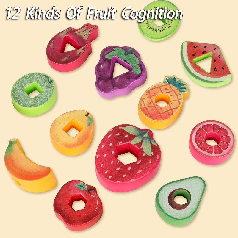 ELMAS Fruit Shape Montessori Threading Toys for Kids - Al Masam Stationery LLC