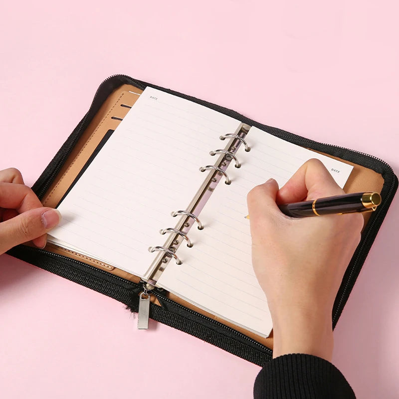 ELMAS Stylish A6 Leather Binder Planner with Calculator - Al Masam Stationery LLC