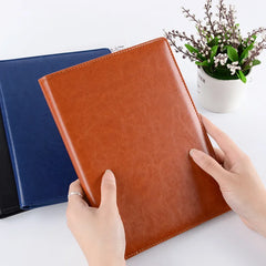 ELMAS Elegant Black Leather Portfolio Clipboard Folder