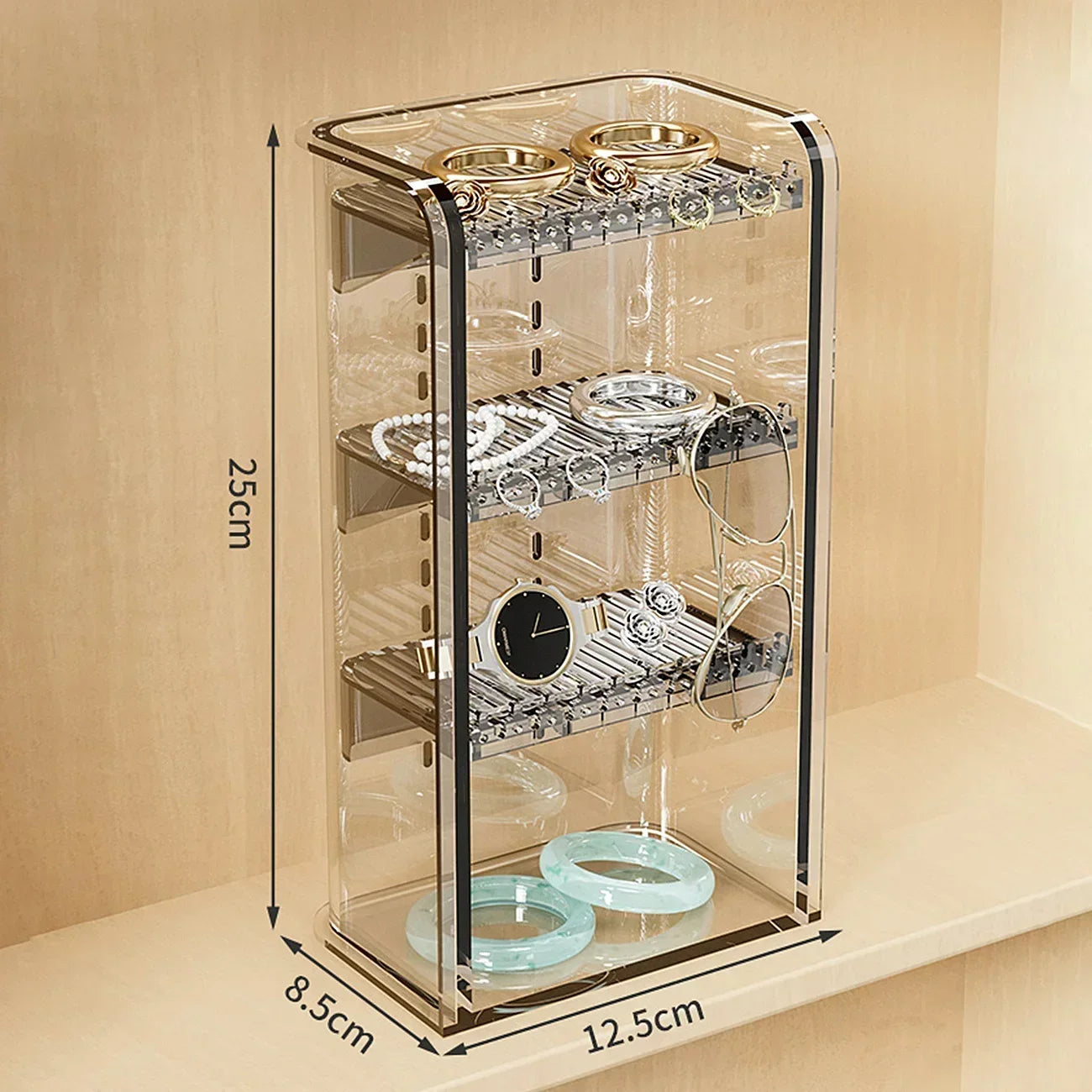 ELMAS Acrylic Makeup Organizer Storage Box for Jewelry - Al Masam Stationery LLC