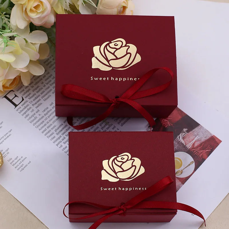 ELMAS Golden Rose Wedding Favors 10-100 Pcs Candy Box - Al Masam Stationery LLC