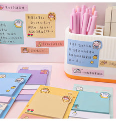 ELMAS Cute Kawaii Animal Sticky Notes & Memo Pad Set