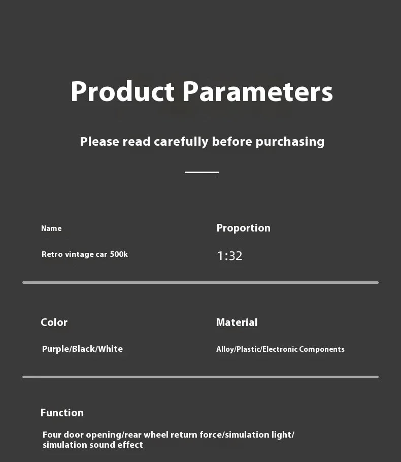 ELMAS 1:32 Mercedes Benz 500K 1936 Diecast Model Car - Al Masam Stationery LLC