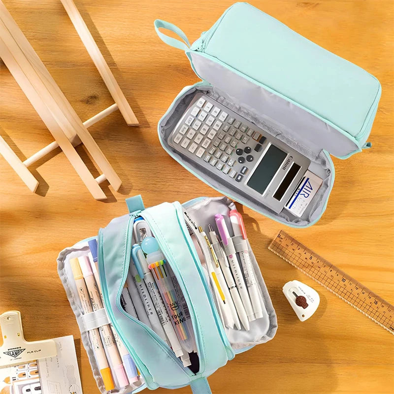 ELMAS Stylish Purple 3/4 Compartment Pencil Case for Kids - Al Masam Stationery LLC