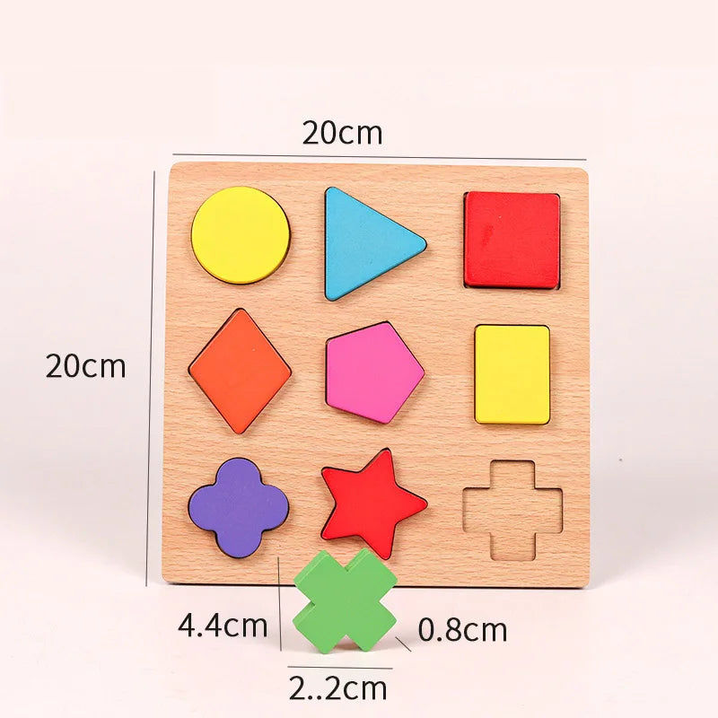 ELMAS Wooden Puzzle Montessori Toys for 1-3 Years Kids - Al Masam Stationery LLC