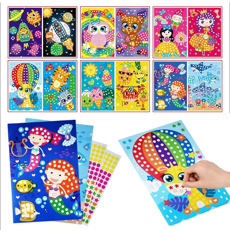 ELMAS 4 Sets Child Sticker Dot Mosaic Puzzle Games - Al Masam Stationery LLC