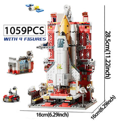 ELMAS Manned Rocket Building Blocks with Astronaut Figure