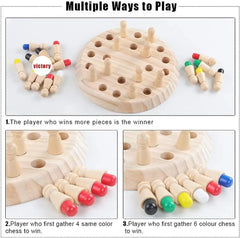 ELMAS Wooden Memory Match Stick Chess Game for Kids