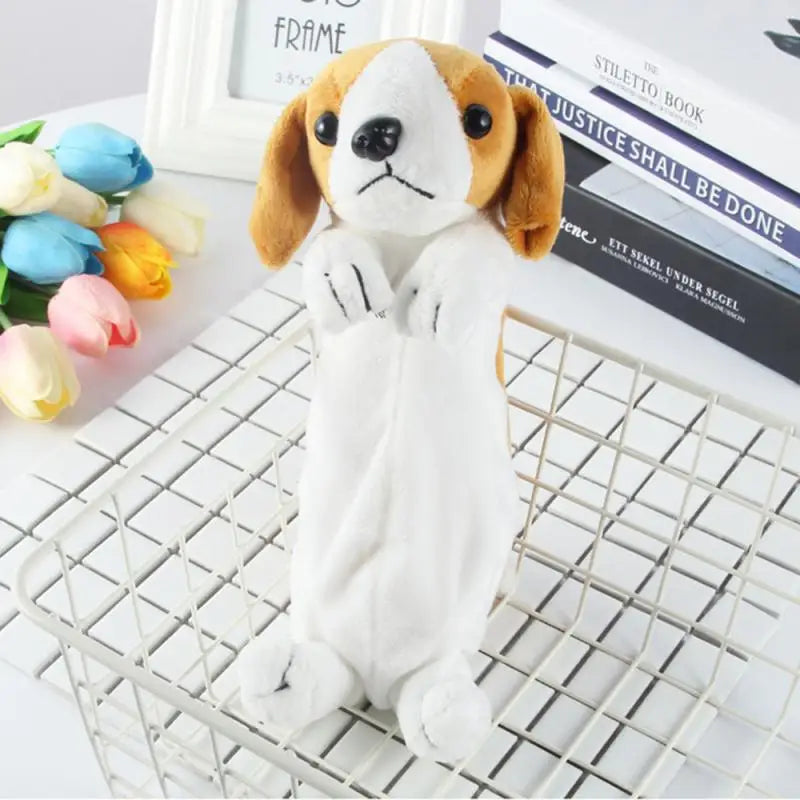 ELMAS Kawaii Plush Dog Pencil Case for School & Office - Al Masam Stationery LLC