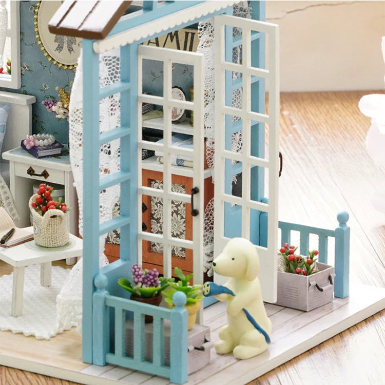 ELMAS Creative Kitten Mini Wooden Dollhouse Building Kit - Al Masam Stationery LLC