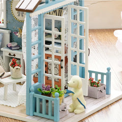 ELMAS Creative Kitten Mini Wooden Dollhouse Building Kit