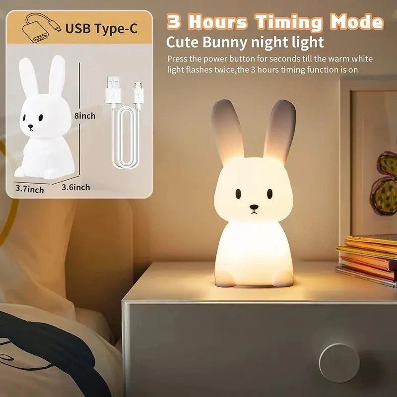 ELMAS Cute Rabbit Touch Sensor LED Night Light for Kids - Al Masam Stationery LLC