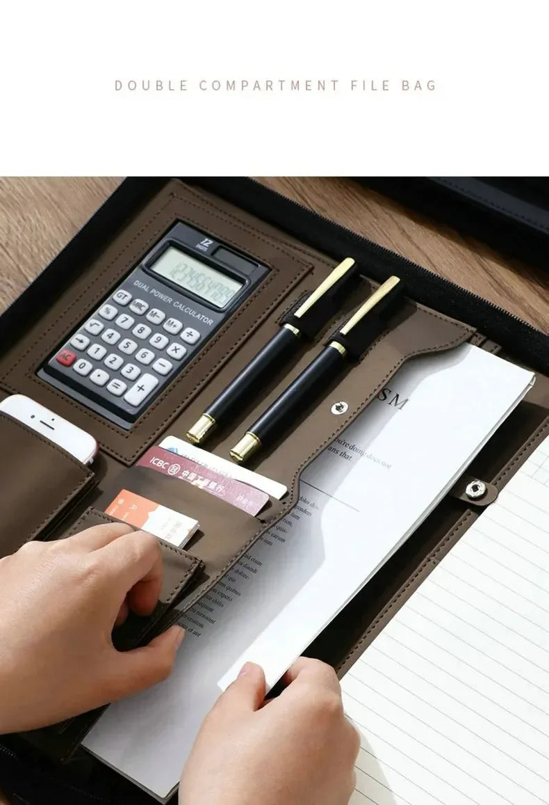 ELMAS Leather A4 Executive Portfolio & Organizer - Al Masam Stationery LLC