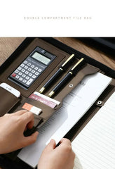 ELMAS Stylish Leather A4 Executive Document Organizer - Al Masam Stationery LLC