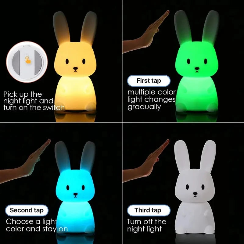 ELMAS Cute Rabbit Touch Sensor LED Night Light for Kids - Al Masam Stationery LLC