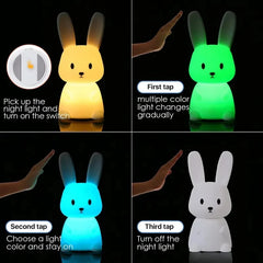 ELMAS Cute Rabbit Touch Sensor LED Night Light for Kids