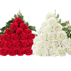 ELMAS 50 Pcs Velvet Rose Artificial Flowers for Decor - Al Masam Stationery LLC