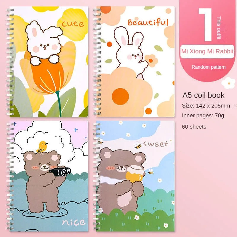 ELMAS Cute A5 Coil Notebook for Stylish Students - Al Masam Stationery LLC