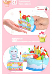 ELMAS Fun 37Pcs DIY Birthday Cake & Fruit Playset