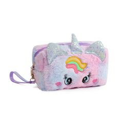 ELMAS Adorable Unicorn Plush Pencil Case for Girls