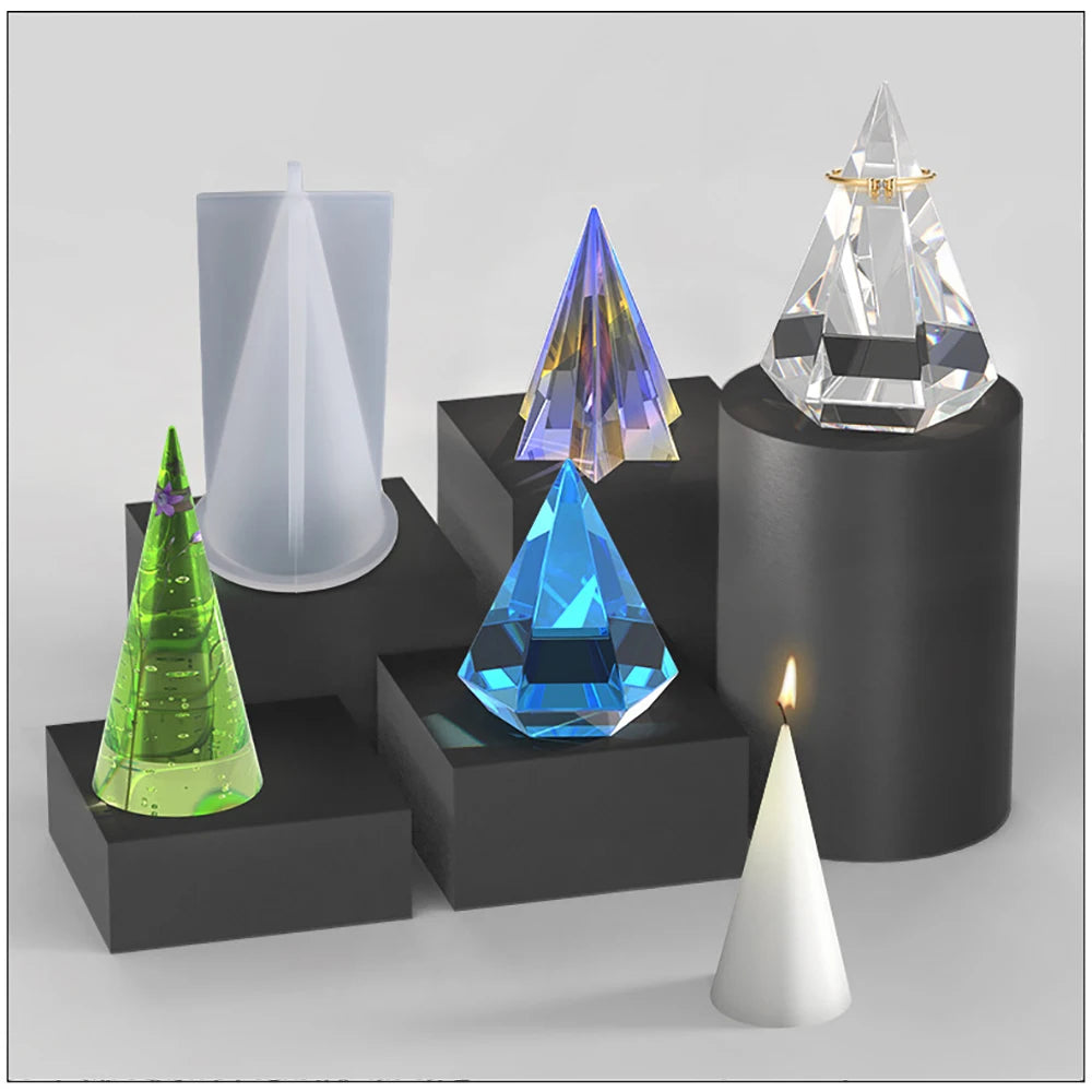 ELMAS Triangle Pyramid Silicone Mold for DIY Jewelry Crafts - Al Masam Stationery LLC