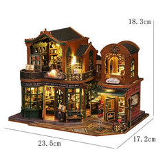 ELMAS Enchanting Mini Wooden Dollhouse Kit with Lights