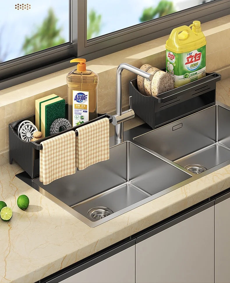 ELMAS Automatic Drainage Sink Storage Rack Organizer - Al Masam Stationery LLC