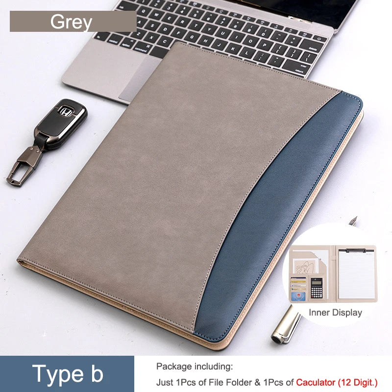 ELMAS Stylish A4 Leather Portfolio Folder for Professionals - Al Masam Stationery LLC