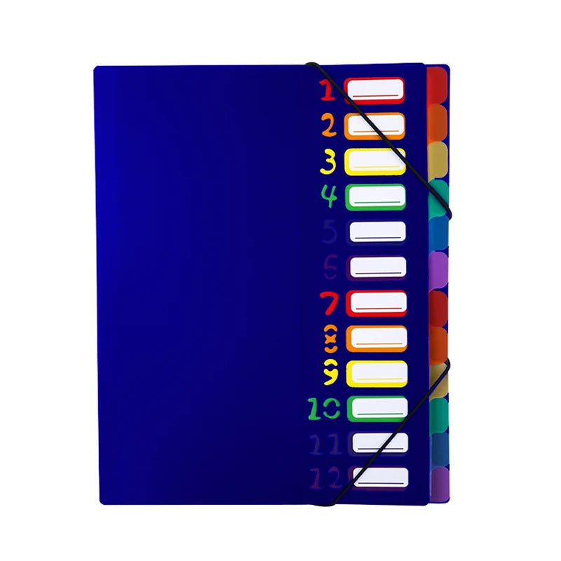 Elmas A4 File Folder with Bungee Cord & 12 Dividers - Al Masam Stationery LLC