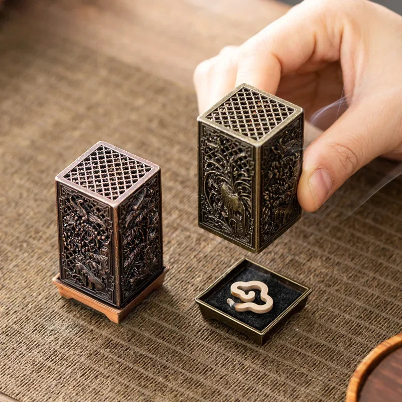 ELMAS Elegant Square Incense Burner for Home Aromatherapy - Al Masam Stationery LLC