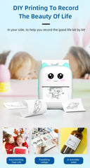 Mini CAT portable thermal printer print photo pocket thermal label printer 58mm printing wireless Bluetooth Android iOS printers - Al Masam Stationery LLC