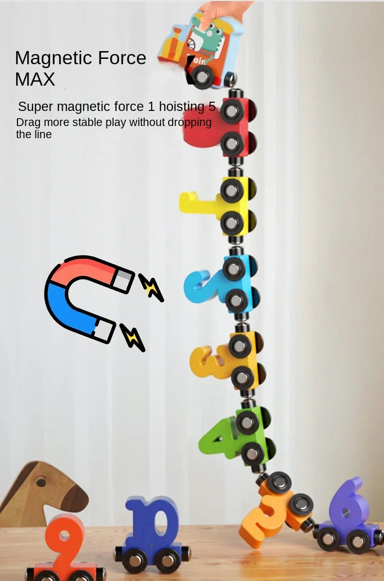 ELMAS Magnetic Dinosaur Train Number Wooden Toy Set - Al Masam Stationery LLC