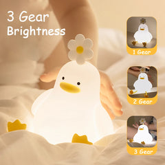 ELMAS Adorable Duck Kids Night Light with Timer & USB