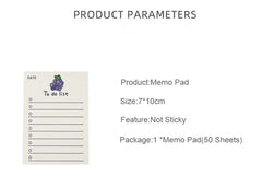 ELMAS Simple Memo Pad Tearable Kawaii Fruit Notes - Al Masam Stationery LLC