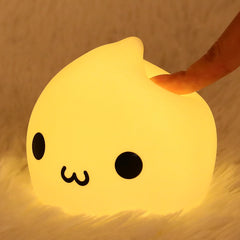 ELMAS Adorable Cat Night Light - 7-Color Touch Lamp