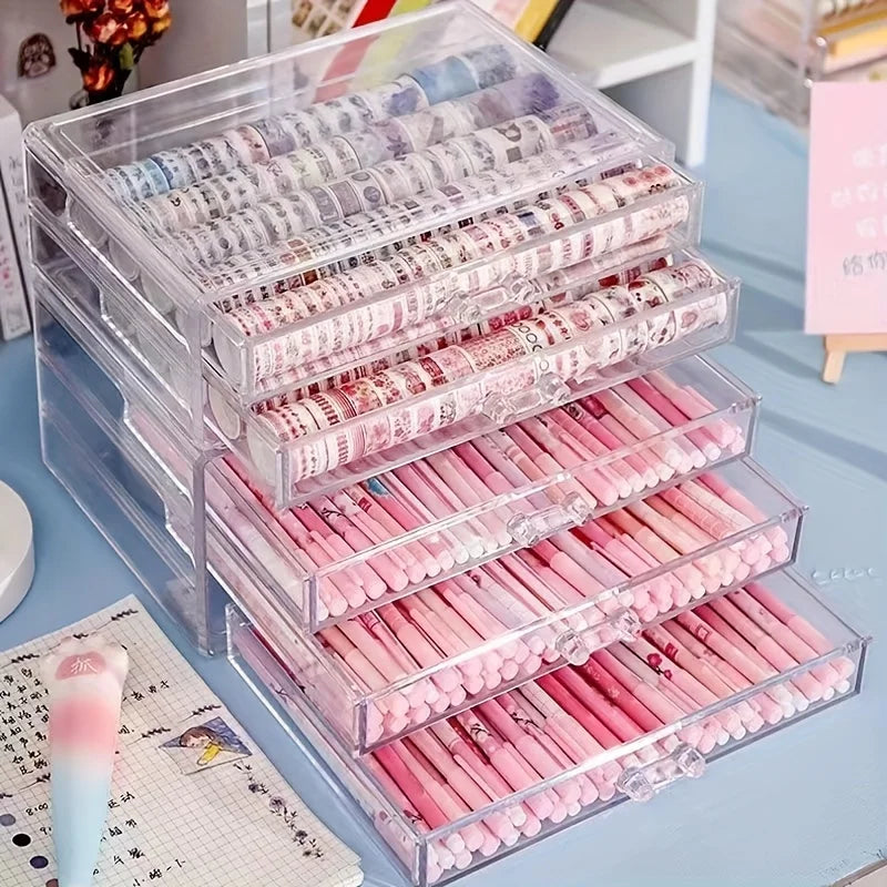 ELMAS 3/5Layer Acrylic Office Organizer Drawer Caddy - Al Masam Stationery LLC