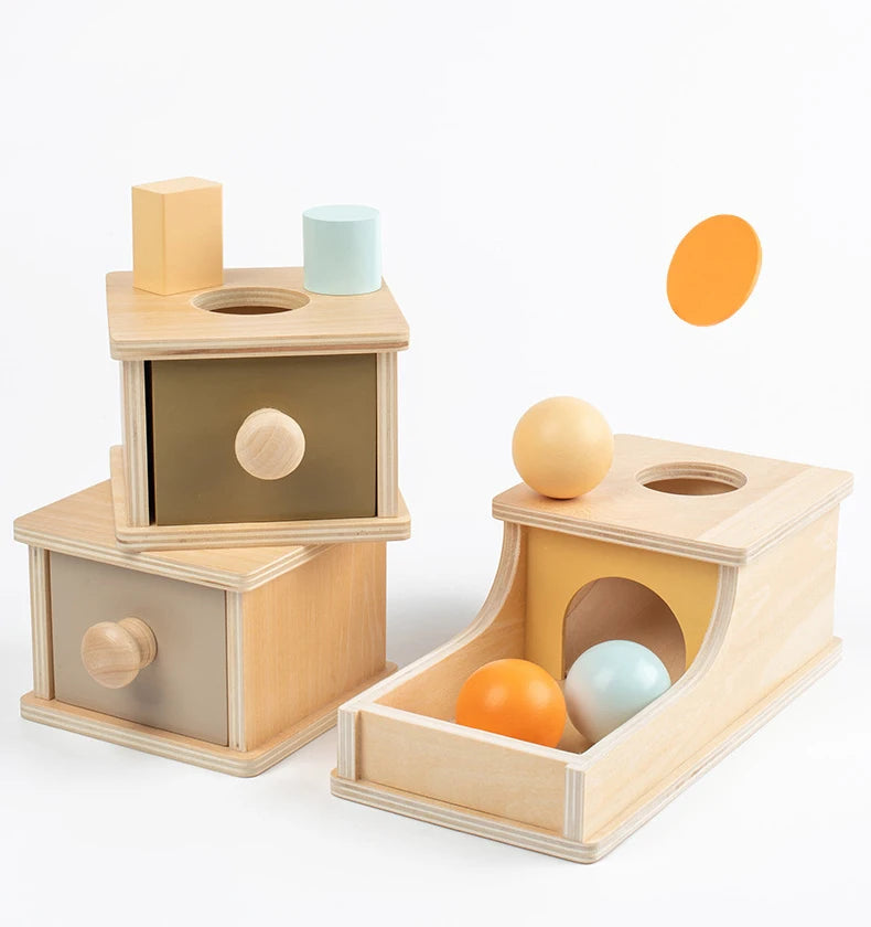 ELMAS Montessori Toys Wooden Object Permanence Box 5 in 1 - Al Masam Stationery LLC
