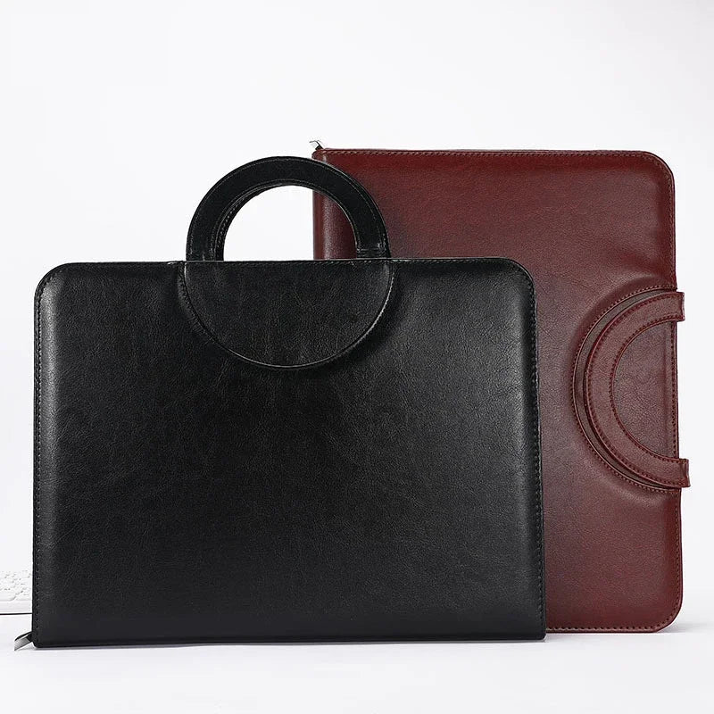 ELMAS Stylish A4 Leather Portfolio Organizer for Professionals - Al Masam Stationery LLC