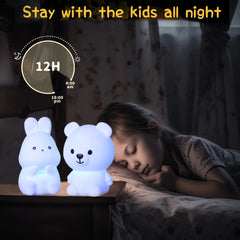 ELMAS Adorable Cat Night Light - 7-Color Touch Lamp