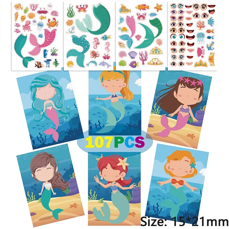 ELMAS Cute Cartoon Face Puzzle DIY Sticker Book Set - Al Masam Stationery LLC