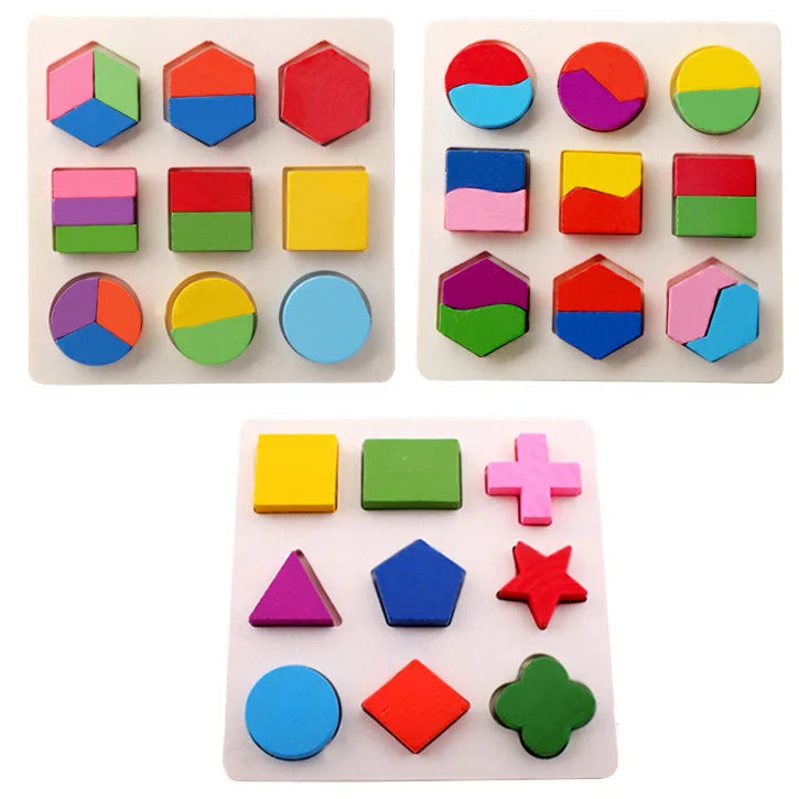 ELMAS Wooden Puzzle Montessori Toys for 1-3 Years Kids - Al Masam Stationery LLC