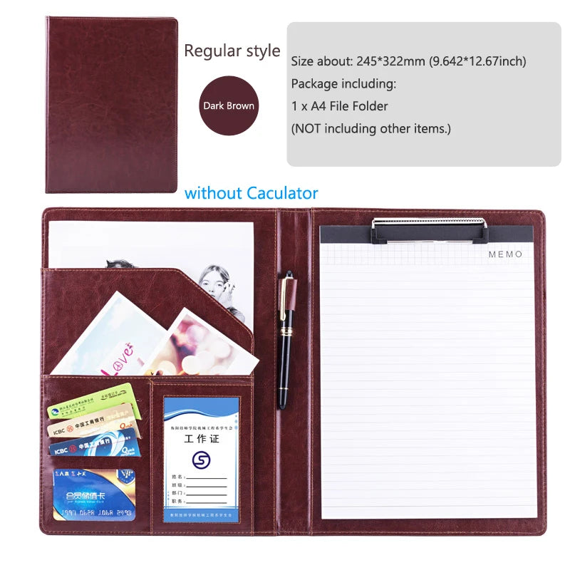 ELMAS Professional PU Leather Portfolio Organizer - Al Masam Stationery LLC