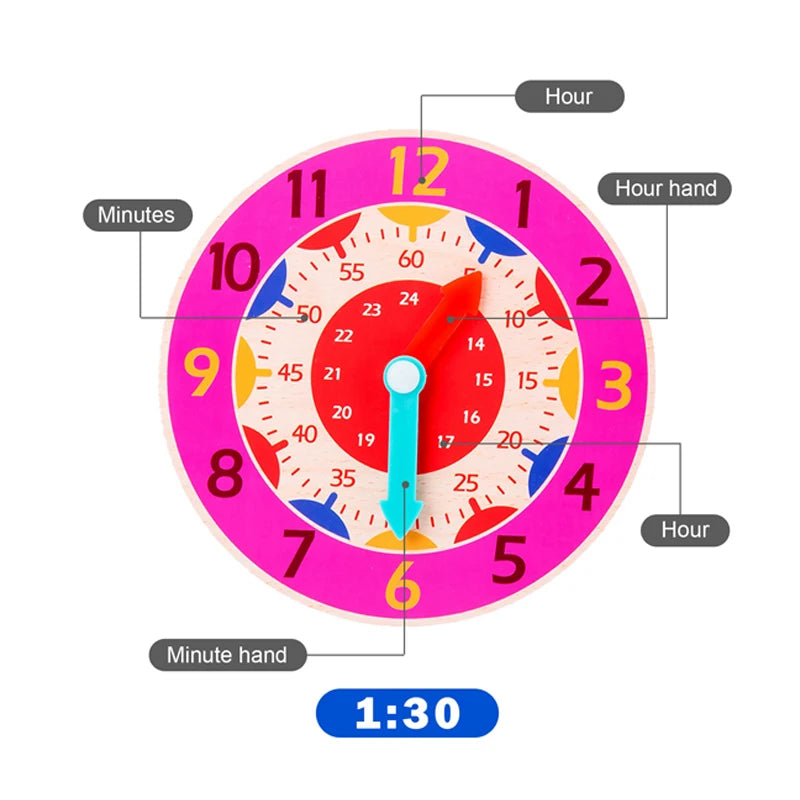 ELMAS Children Montessori Clock Jigsaw Toy for Teaching - Al Masam Stationery LLC