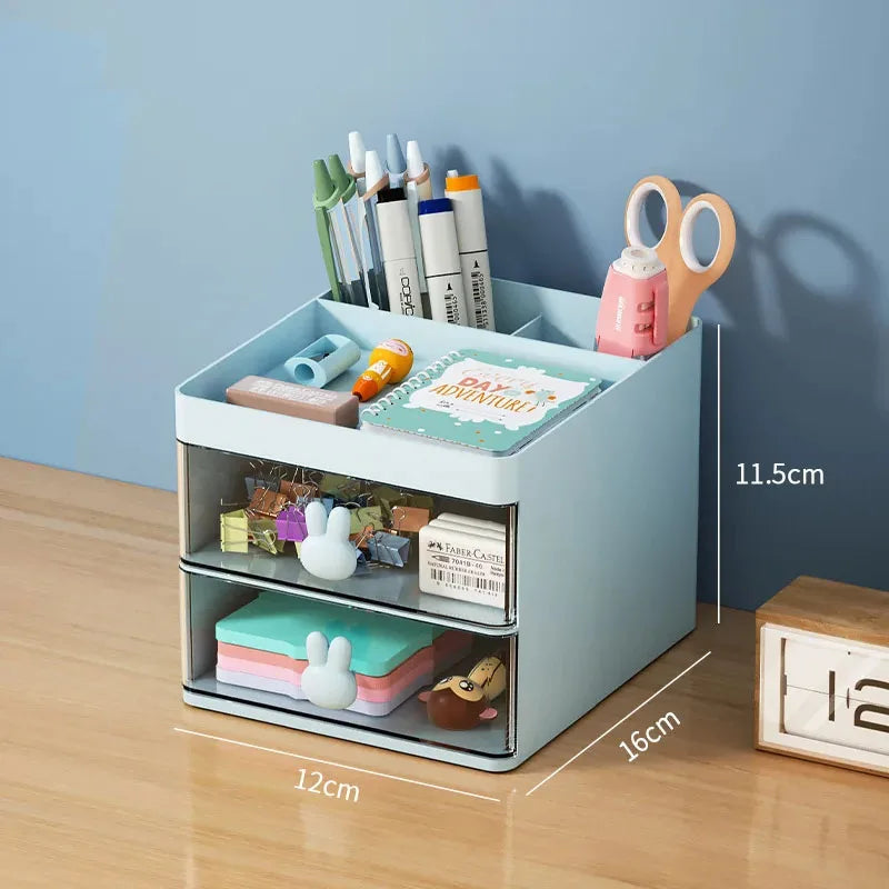 ELMAS Small Desktop Organizer with Drawer for Office & Makeup - Al Masam Stationery LLC