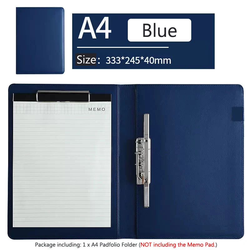 ELMAS Elegant PU Leather A4 Padfolio with Clips - Al Masam Stationery LLC