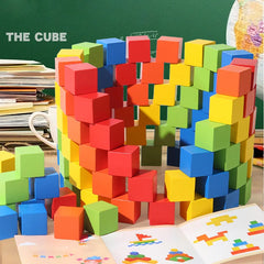 ELMAS Colorful Wooden Building Blocks for Kids