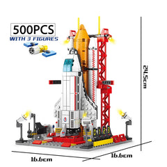 ELMAS Manned Rocket Building Blocks with Astronaut Figure