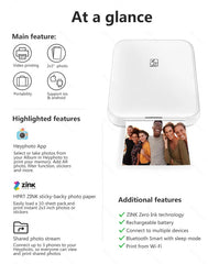 ELMAS Portable Bluetooth Mini Photo Printer for 2x3 Sticky Prints